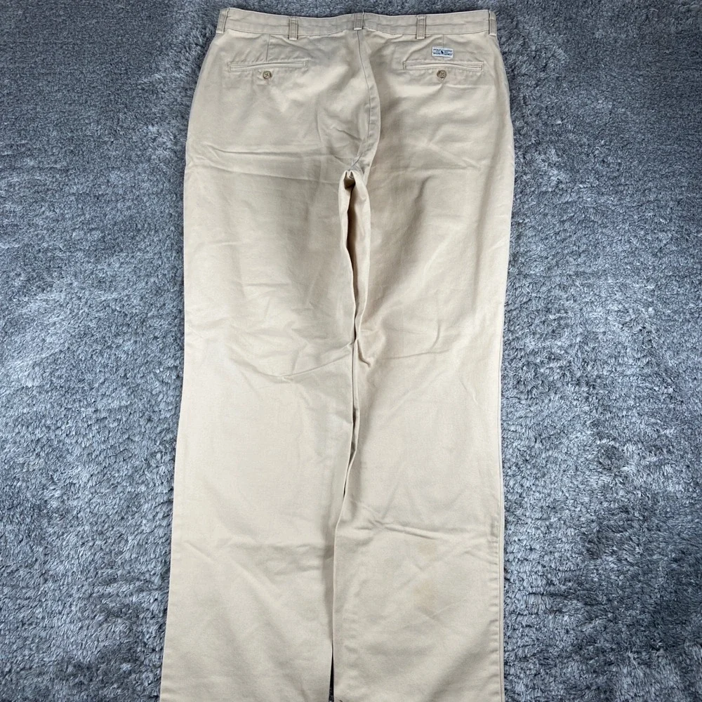 Vintage Polo Ralph Lauren Gordon Pant Mens 38x33 Tan Chino Straight Leg Cotton